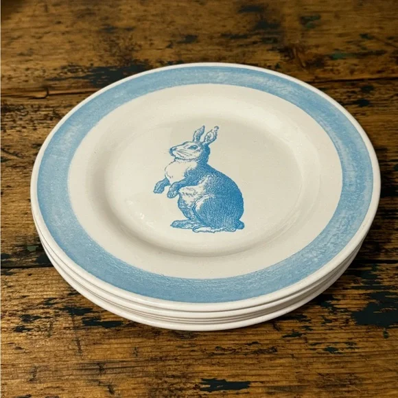 Charming Blue Rabbit Salad Plates - Picture 6 of 6